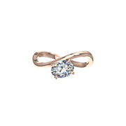 Bague de fiançailles 1.00 carat or rose diamant naturel ovale Raffaella